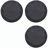 Novaliv 3x Schieferplatten I rund I 20x0,5 cm I Sushi Platte Steinteller Schieferplatten Set Schiefer Servierplatten schmall Kerzen Teller