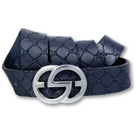Silbergift Damengürtel Leder blau 105