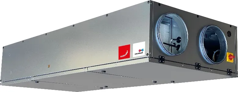 Zehnder Lüftungsgerät Flatpower 2500 ? 2100 m3/h ? 565 mm Höhe ? 800 W ? 230 V ?...