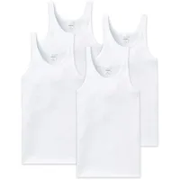 SCHIESSER Herren Unterhemd 4er Pack - ärmellos, Cotton Essentials, Feinripp Weiß XL