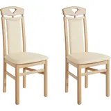 Esszimmerstuhl HOME AFFAIRE "Berta Küchenstuhl", beige (creme), B:46cm H:103cm T:50,5cm, Holzwerkstoff, Stühle, Bezug in Microfaser, Gestell aus Buche Massivholz