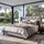 Mendler Polsterbett HWC-N59 180 x 200 cm Massivholz grau