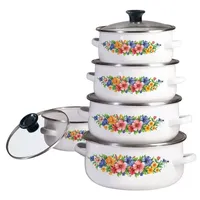 Klausberg Emaille Topf-Set 10-tlg. Emailetöpfe