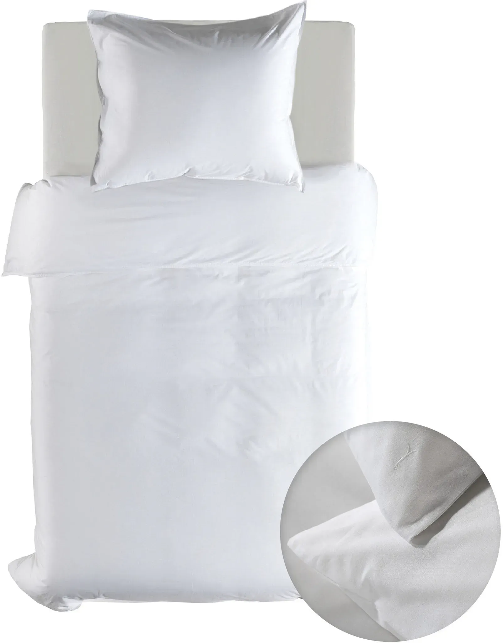 Bettwäsche YELLOW "Suite-Casablanca", blanc de blanc, blanc de blanc, B/L: 135cm x 200cm, , Renforcé, B/L: 80cm x 80cm, Renforcu00e9, Obermaterial: 100% Baumwolle, Bettwäsche, Uni, 100% Baumwolle ab 135x200 cm.