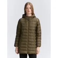 Tom Tailor Regular Fit Steppmantel mit Kapuze, Oliv, XS