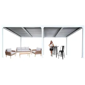 Mendler Alu Pergola HWC-L41 3 x 6 m Weiß