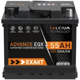 Autobatterie 12V 55Ah 500A/EN ersetzt 44Ah 45AH 50AH 52AH 46AH 54AH 47Ah 53AH