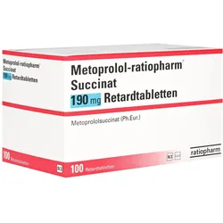 METOPROLOL-ratiopharm Succinat 190 mg Retardtabl. 100 St