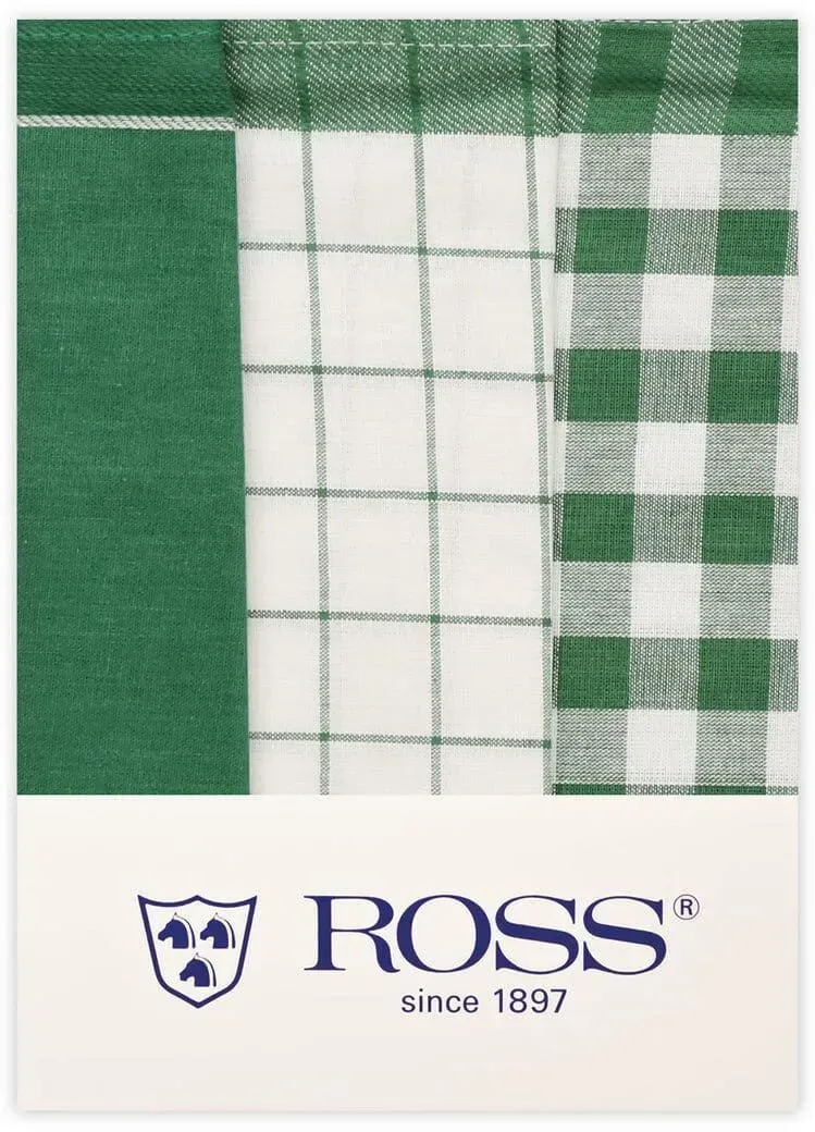 Ross 3er Pack Baumwoll-Geschirrtuch 1605 50x70 cm | grün - grün