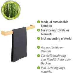 WENKO Handtuchstange Mod. Bambusa aus Bambus, 60 cm