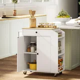 Homcom Kücheninsel mit Arbeitsplatte, Spanplatte MDF Weiß 82L x 38B x 86,5H cm-Weiß | Gr.: onesize