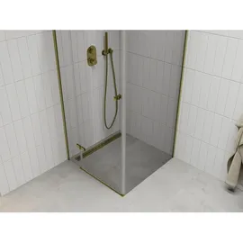 Mexen Roma kippbare Duschabtrennung 80 x 80 cm, Transparent, Gold - 854-080-080-50-00