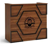 Barberpub Empfangstheke Mit 2 Schubladen, Rezeptionstisch Braun R9760