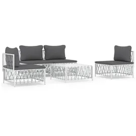 vidaXL Garten-Lounge-Set 5-tlg. weiß