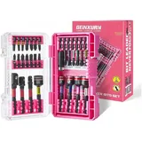 LuxusKollektion Bit- und Steckschlüsselset Bit-Set 29tlg. magnetisch S2-Stahl mit Stecknuss-Adapter rosa