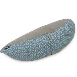 Meditationskissen Vintage Travel Halfmoon Meditation Grau, Türkis Bequem blau No Size