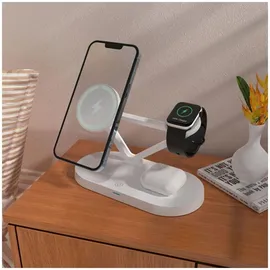 TECH-PROTECT QI15W-A41 3in1 Wireless Charger with MagSafe Apple Devices - Weiß