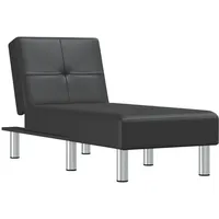 vidaXL Chaiselongue, Sofa in 3 Positionen zum Sitzen Entspannen Schlafen Verstellbar, Couch in Eleganter Optik, Liege Schlafsofa Loungesofa Liegesofa, Schwarz Kunstleder