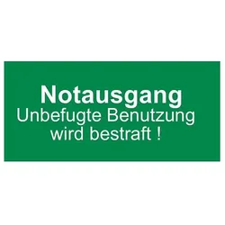 Folienaufkleber "Notausgang ...." (Ausführung: Normaldruck)