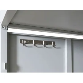 Mendler Fahrradgarage HWC-L56b Fahrradbox abschließbar verzinkter Stahl 125x113x208cm grau