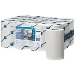 Tork Papierwischtücher Reflex, 1-lagig, weiß, Mehrzwecktücher für gewerbliche Zwecke, Einhändige Entnahme möglich, 1 Karton = 12 Rollen, weiß, 1-lagig, Länge: 120 m