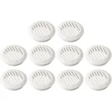 cyclingcolors 10x Lüftungsgitter Rund Ø 50 mm Kunststoff Weiß