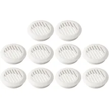 cyclingcolors 10x Lüftungsgitter Rund Ø 50 mm Kunststoff Weiß