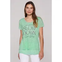 Soccx Damen T-Shirt im Layering Look, 2-teilig Leafy Mint,