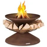 Blumfeldt Aguilera Feuerschale mit Grill Ø 65 cm Holzlager Stahl Rost