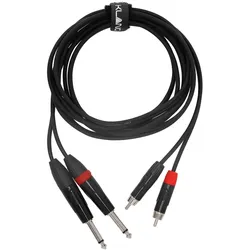 Klang Twin Audiokabel, 3 Meter 2x Klinke, male, mono - 2x Cinch male - Audiokabel