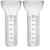 2 Stück Glas-Regenmesser, Skala, Regenmesser, Glas, transparent, Niederschlagsmesser, Glas, Regenwasser-Messgerät, 35 mm, 4,5 x 17 cm