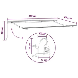 vidaXL Einziehbare Markise 2,5 x 2 m taupe