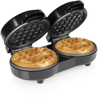 Tristar Doppel-Mini-Waffeleisen, 2 Waffeln pro Durchgang, 1100 W Leistung, Aluminium-Heizplatten mit Antihaftbeschichtung, Kompaktes Design, WF-2115, Doppelt