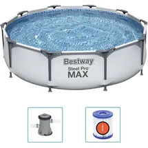BESTWAY Steel Pro MAX Swimmingpool-Set 305 x 76 cm inkl. Filterpumpe