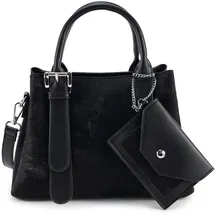 HARPA SELUNE Damen Henkeltasche mit Mini-Geldbörse schwarz