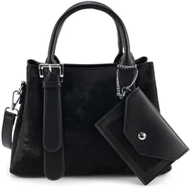 HARPA SELUNE Damen Henkeltasche mit Mini-Geldbörse schwarz