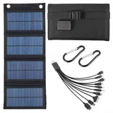 Zoegneer Einzelne polykristalline Outdoor verstellbare Solar-Photovoltaik-Panel-Tasche mit 5 V USB-Ladegerät Telefon für Bergsteigen (schwarz)