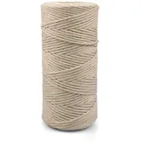 Netuno 1x Makramee Garn Beige 2 mm 150 m einfach gedreht Kordel Baumwolle Textilgarn Naturbaumwolle Garn für Makramee Schnur Baumwollkordel Dekoschnur farbig Twisted Macrame Cotton Cord