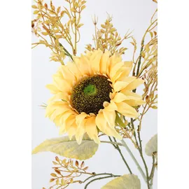 I.GE.A. Kunstblumenstrauß I.GE.A. "Kunstblumen Set Sonnenblume", hellgelb, B:32cm H:70cm L:16cm, Polyester, Kunstpflanzen, Mit Dekozweig 70cm Blumenarrangement Sonnenblumenzweig künstlich Deko