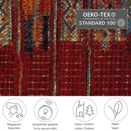 Gino Falcone Teppich GINO FALCONE "Outdoor-Africa 38" Gr. 3, rot, B:120cm H:5mm L:180cm, Kunstfaser, Teppiche, Teppich, Flachgewebe, Ethno Style, In- und Outdoor geeignet