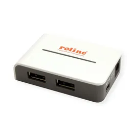 Roline USB 2.0 Hub Black and White, 4 Ports, mit Netzteil