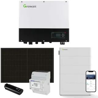 Growatt 10kWp PV Komplettanlage mit Glas Glas Modulen und 10,2kWh Speicher