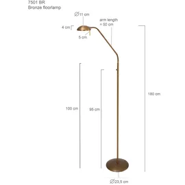 Steinhauer Stehlampe Stehleuchte dimmbar LED Wohnzimmerleuchte Leselampe bronze H 180 cm