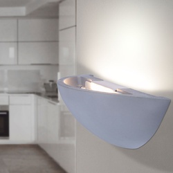 Wandleuchte Beton Innen indirekte Beleuchtung Wand grau Wandlampe Deckenfluter Wandlampe indirektes Licht, aufwärts leuchtend, 1x LED 548lm 3000K, BxH 30x7,5 cm