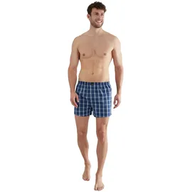 Götzburg Herren Boxer 4er Pack - Poplin, Pure Cotton, Unterwäsche Set Blau/Weiß XL