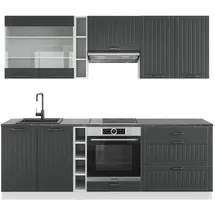 Vicco Küchenzeile Fame-Line 235 cm Anthrazit Landhaus/Weiß