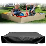 Staubdichte Sandkastenabdeckung Mit Kordelzug, Quadratische Oxford-gewebeplane Für Sandkasten, Schwimmbad, Garten Oder Bauernhof (schwarz, 200×200cm)