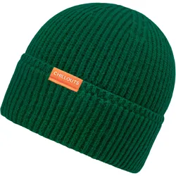 Strickmütze CHILLOUTS "Matty Hat", Damen, grün, Strick, Baumwollmischung, unifarben, modisch,klassisch,sportlich,casual, Mützen, Mit hohem Baumwoll-Anteil