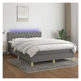 vidaXL Boxspringbett 140 x 200 cm Dunkelgrau