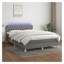 vidaXL Boxspringbett 140 x 200 cm Dunkelgrau